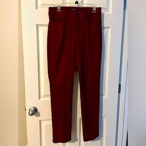 Not Your Daughters Jeans NYDJ Brick Waxed Coated Skinny-Straight Leg 10 Red NWOT
